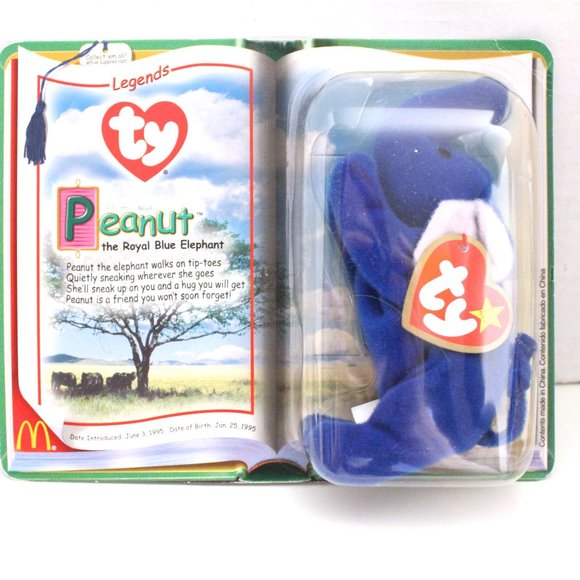 Mc Donalds Ty Beanie Babies Peanuts The Royal Blue Elephant Sealed Pkg - Picture 1 of 4